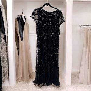 Adrianna Papell Navy/Black blouson dress worn 4 hours